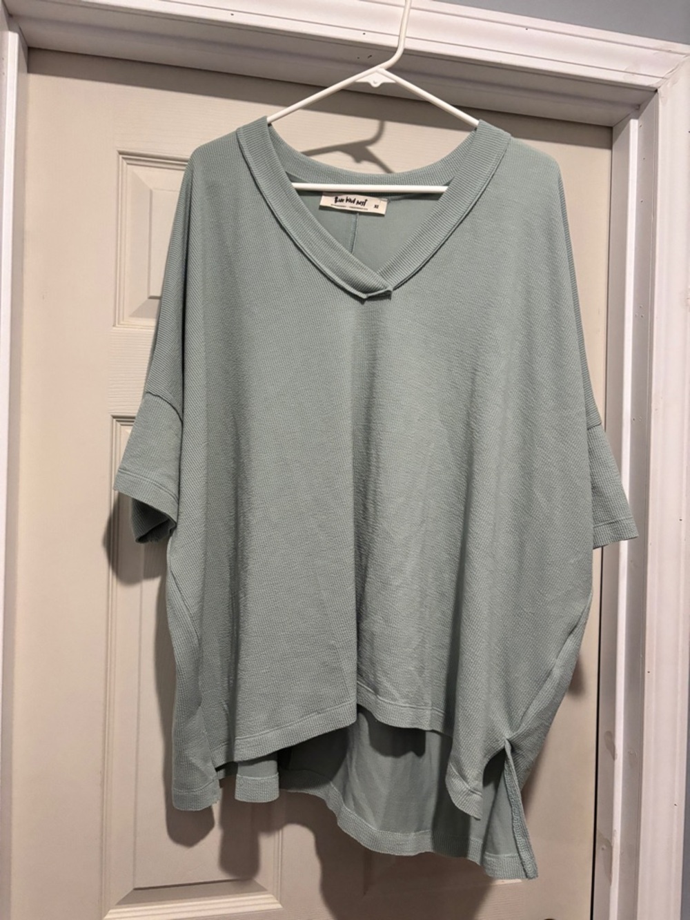 Three Bird Nest Sage Green V-Neck Oversized Tunic